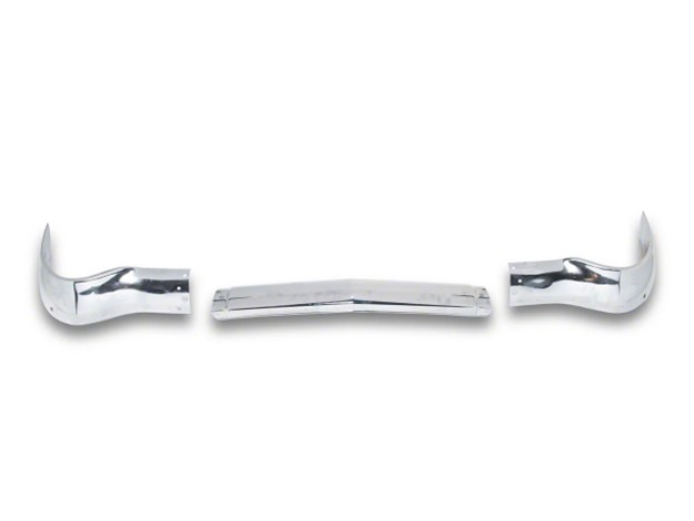 1956 Chevy Tri-Five front bumper three-piece set with factory-correct styling and chrome plating