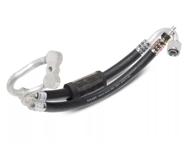 Classic Corvette A/C compressor hose assembly with fittings for refrigerant lines and sealing