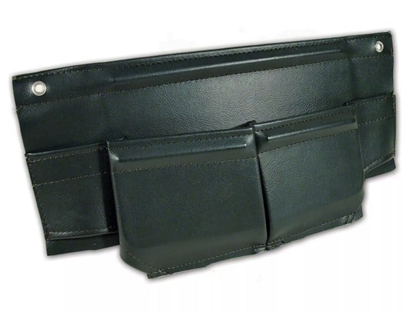 Classic Corvette door panel map pocket accessory in black vinyl with multiple storage compartments