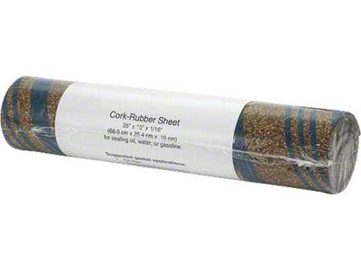 1/16 Cork and Rubber Composite Gasket Material, 10 X 26 Sheet