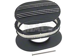 Partial-Finned Aluminum Oval Air Cleaner Assembly with Black Finish (64-73 Mustang)
