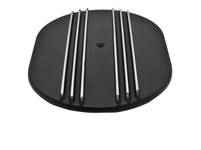 12 Partial-Finned Aluminum Oval Air Cleaner Assembly with Black Finish