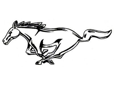 12 Silver Running Horse Decal, Left