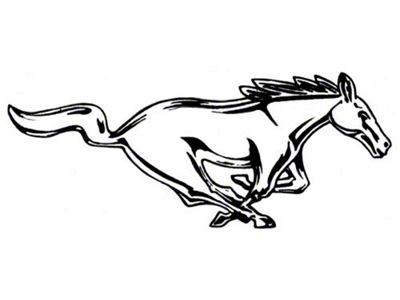 12 Silver Running Horse Decal, Right