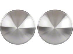 Brushed Aluminum Look Stainless Steel Full Moon Style Wheel Cover Set, 2 Pieces (55-79 Ford Thunderbird)