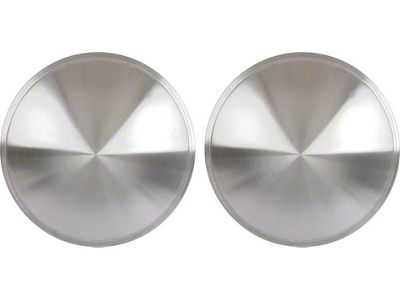 13 Brushed Aluminum Look Stainless Steel Full Moon Style Wheel Cover Set, 2 Pieces