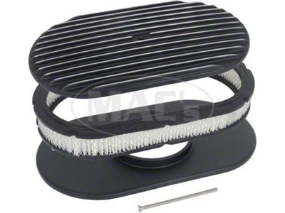 15 Oval Finnned Aluminum Air Cleaner Assembly with Black Finish