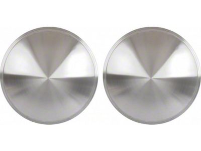 16 Moon Style Brushed Aluminum Look Stainless Steel Wheel Cover Set, 2 Pieces