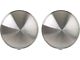 16 Moon Style Brushed Aluminum Look Stainless Steel Wheel Cover Set, 2 Pieces