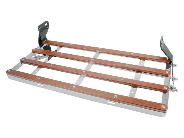 1928-1931 Ford Model A Luggage Rack, Chrome Plated With Wood Strips