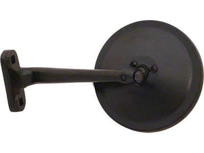1928-1931 Model A Windshield Stanchion Post Mirror - Bolt-on Type - Black (Used from 1928 through early 1930 on the driver's side)