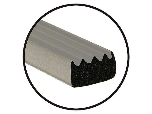 Door Seal/ Ribbed/ 5/8 X 3/8 X 20' Roll