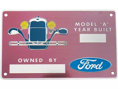 Owner's Plate/ Firewall/ 1928-31