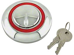 Gas Cap - Locking/ Chrome With Red Outline