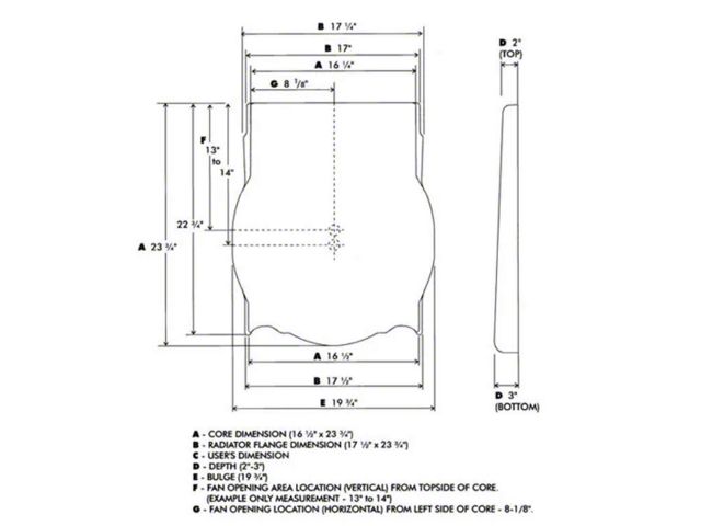 1933-1934 Ford Passenger Fan Shroud - ABS Molded Plastic - Trim to Fit