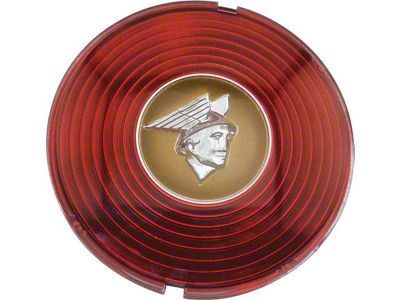 1946-1947 Mercury Horn Button - Plastic - Red Background With Gold & Chrome Details