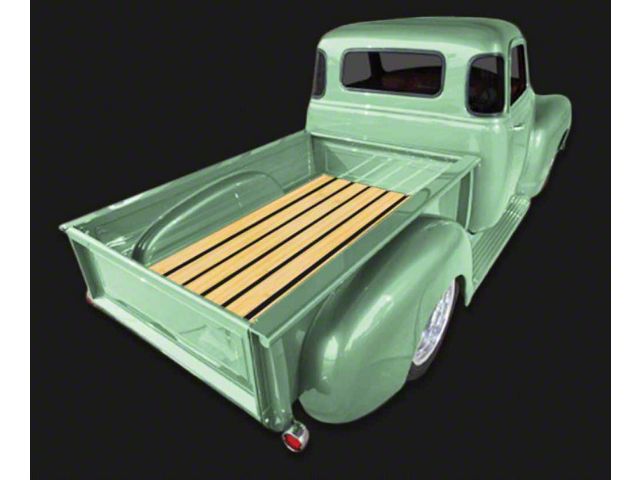 1947-1951E Chevy-GMC Long Stepside BedWoodX Kit with Prefinished Pine, Plain Steel Strips And Zinc Hardware