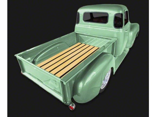 1947-1951E Chevy-GMC Short Stepside BedWoodX Kit with Prefinished Pine, Plain Steel Strips And Zinc Hardware