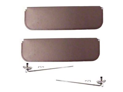 Sunvisor Kit Chrome Brackets/Repro Brown 47-53
