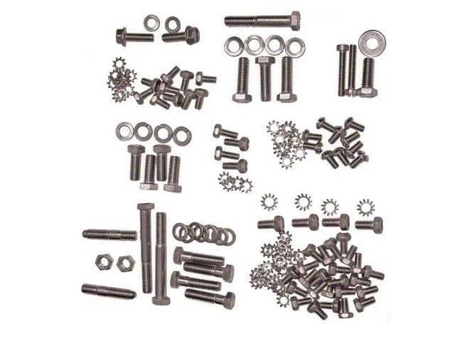 1947-1962 Chevy Truck Engine Bolt Kit, Stainless Steel, 235ci 6-Cylinder, Used With Original Style Valve Covers