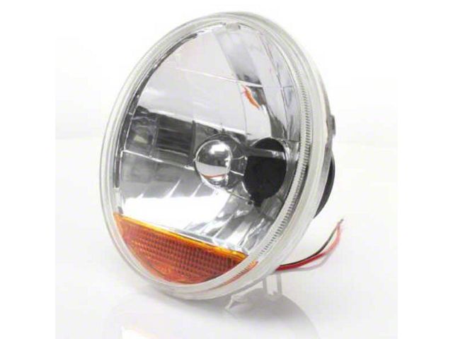 1947-1980 Chevy-GMC Truck Snake-Eye Halogen Headlights, 7 Round With Integrated Amber Turn Signal