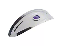 7 Round Headlight Visor, With Blue Dot, Stainless Steel