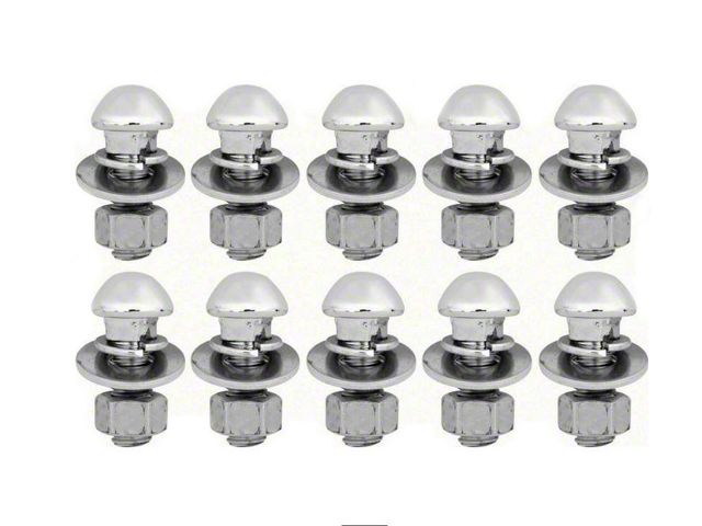 1947-1987 Chevy or GMC Truck Bumper Bolt Set, Tall Dome Head, Chrome, Front & Rear