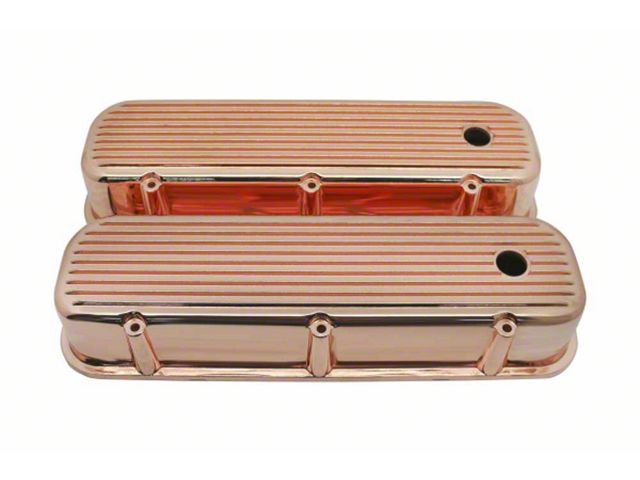 1947-1995 Chevy-GMC Truck Big Block Tall Aluminum Valve Covers - Finned - Copper