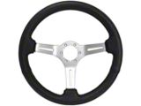 VSW S6 Sport Leather Series 14-Inch Steering Wheel with Brushed Spokes;