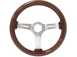 VSW S6 Sport 14-Inch Steering Wheel; Mahogany Wood