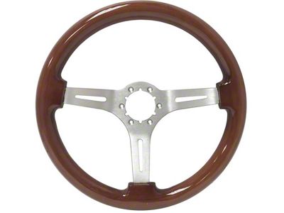 Volante S6 Steering Wheel Mahogany/Brushed 47-02