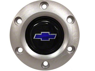 Steering Wheel Horn Cap S6 Brushed/Blue Bowtie