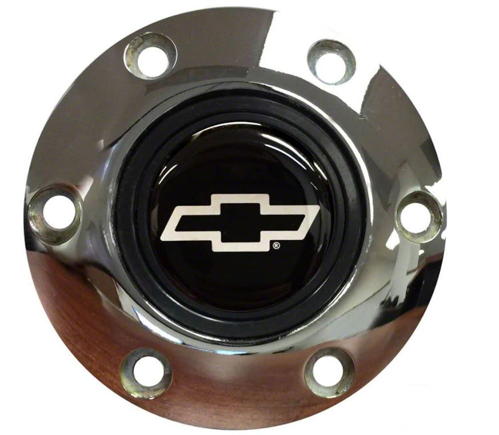 achan　0605 Ecklers Steering Wheel Horn Cap S6 Chrome/Silver Bowtie