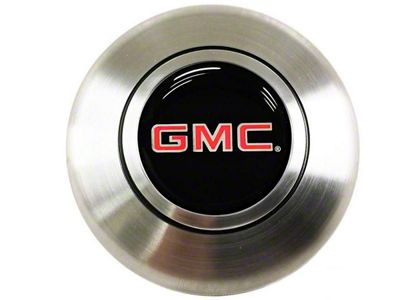 VSW Retro Series Steering Wheel Horn Button with GMC Emblem; Silver
