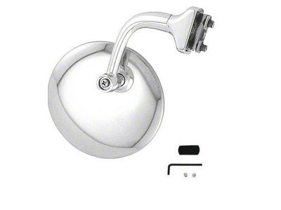 OPR Outside Rear View Mirror; 4-Inch; Polished Stainless Steel (Universal; Some Adaptation May Be Required)
