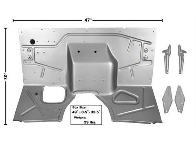 1948-1952 Ford Pickup Truck Firewall - With Support Brackets