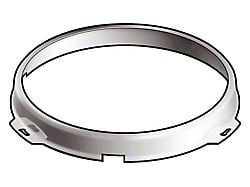 1948-57, 1961-69 Ford Pickup Truck Headlight Retaining Ring - Plain Steel, Before Serial F20001 (Also 1940-1948 Passenger)