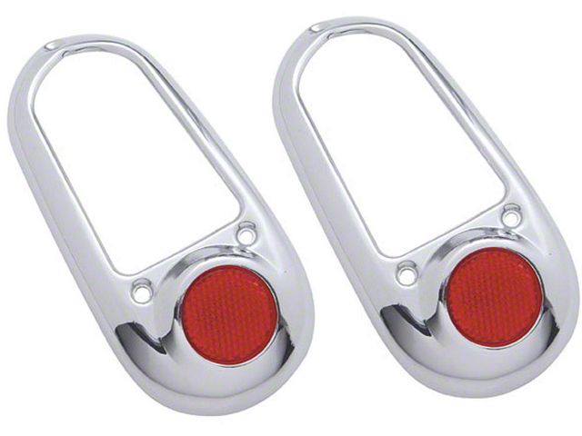 Taillight Bezels, Chrome With Reflectors,49-50