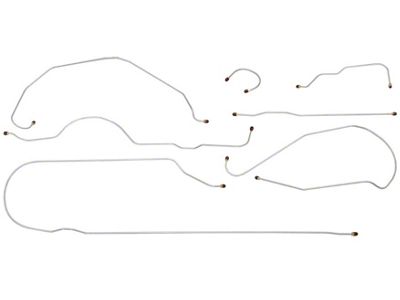 1949-1950 Chevy-GMC Truck 2WD 3/4-Ton Longbed 1/4 Axle Manual Drum Brake Line Set 7pc, OE Steel