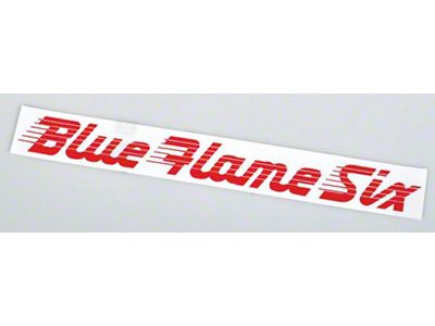 1949-1952 Chevy Valve Cover Decal Blue Flame Six 6-Cylinder
