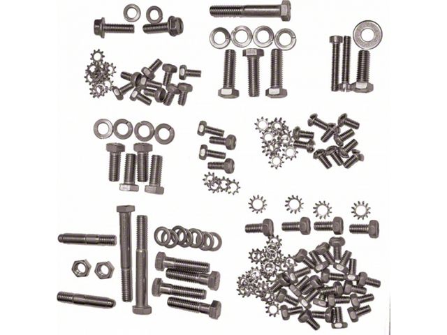 1949-1954 Chevy Engine Bolt Kit, Stainless Steel, 235ci, Use With Aluminum Valve Cover