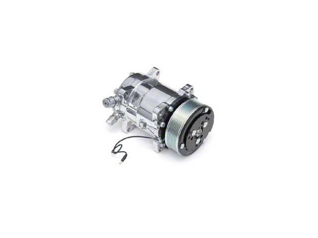 1949-1954 Chevy Polished Air Conditioning Compressor, With Serpentine Drive