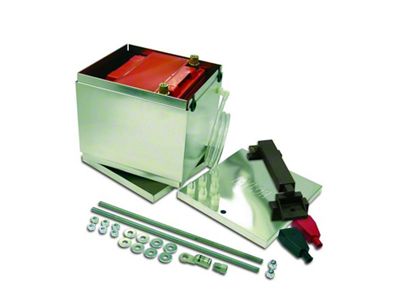 1949-1954 Chevy Single Trunk Mount Battery Relocator Kit, Aluminum Box, Taylor 48200