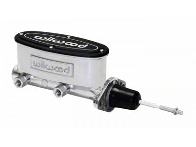 1949-1954 Chevy Wilwood Tandem Master Cylinder with Pushrod, Ball-Burnished Aluminum, 7/8 Bore