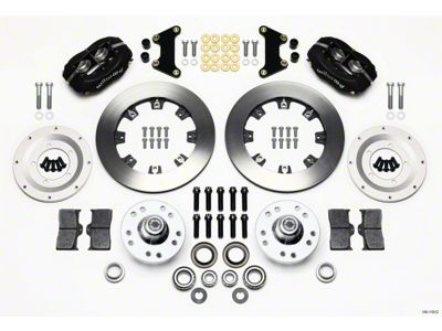 1949-1954 Wilwood Forged Dynalite Big Brake Front Brake Kit, Plain Rotors, Black Calipers