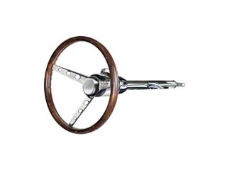 Grant 15" Stainless Steel Steering Wheel For 1969-1987 Buick Muscle Cars - Black, Chrome