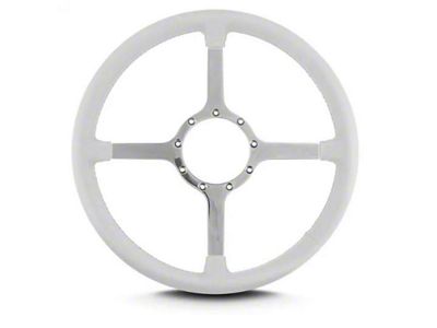 1949-1994 Chevy-GMC Truck Lecarra 1Steering Wheel-15, Polished Spokes, White Leather Wrap