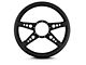 1949-1994 Chevy-GMC Truck Lecarra GT Steering Wheel-14, Black Spokes, Black Leather Wrap