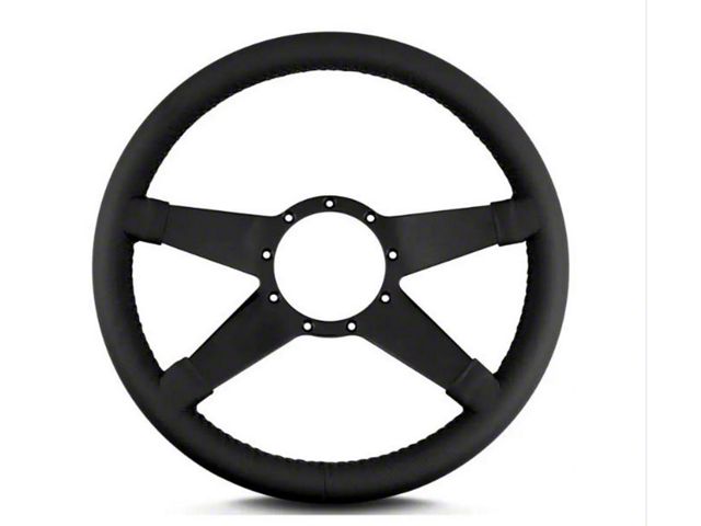 1949-1994 Chevy-GMC Truck Lecarra Standard Steering Wheel-14, Black spokes, Black Leather Wrap