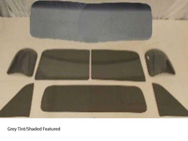 1951-1953 Chevy-GMC Truck Glass Kit, V-Bend Windshield. Small Rear Glass, Grey Tint With Shade Band